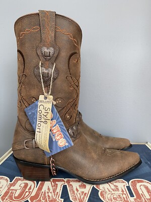 Durango Crush Heartbreaker Harness Brown Leather Cowboy Boots RD4155 Womens 