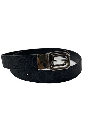 GUCCI Belt/leather/BLK/allover pattern/men's//