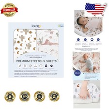 Buttery Soft Crib Sheets 2-Pack Hypoallergenic Jersey Knit 9" Deep Pocket