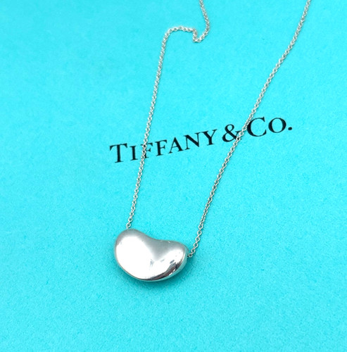 Tiffany & Co Bean 20mm Necklace Pendant Sterling Silver SV925 Elsa Peretti Used
