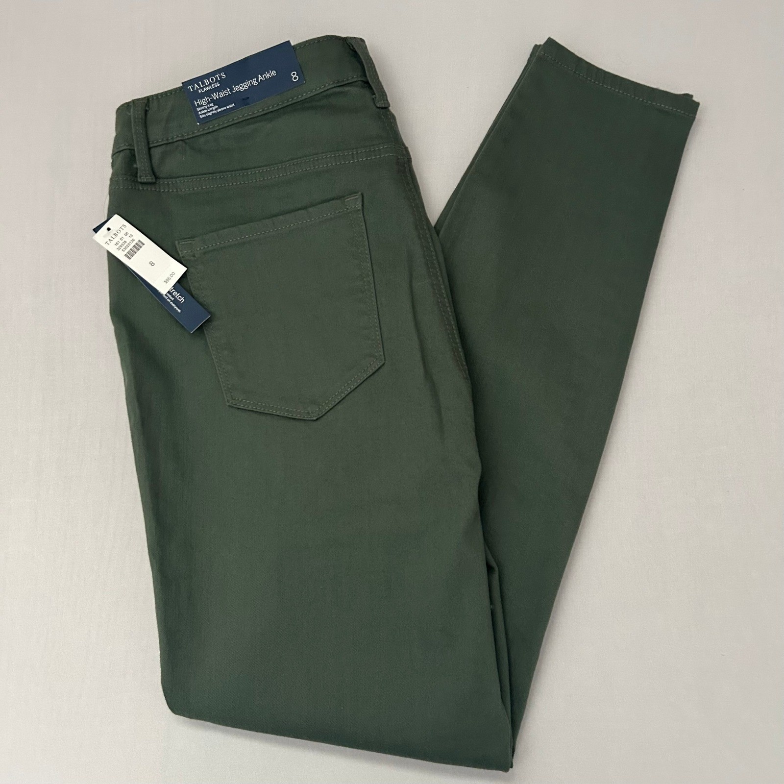 Women 8 Olive Green High Waist Jegging Ankle Skinny Leg Nwt