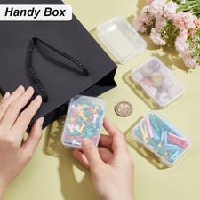 12 Packs Rectangle PP Plastic Container Box, 3X2X0.8Inch Bead Storage Organizer