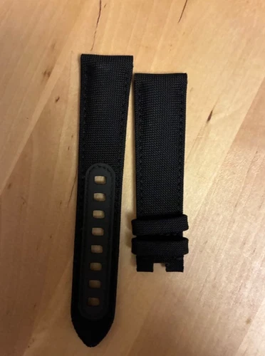 Omega OEM Black Rubber / Leather Strap 21 mm for 311.92.44.51.01.003 Speedmaster