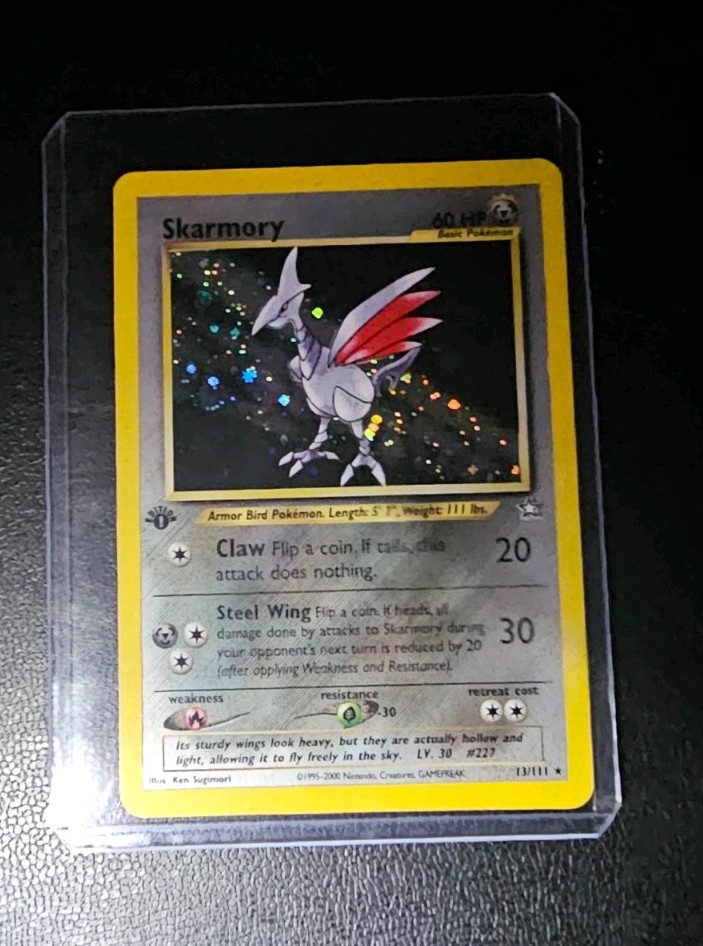 Pokemon Card Skarmory 13/111 1st Edition Holo Rare NM Neo Genesis Original WOTC