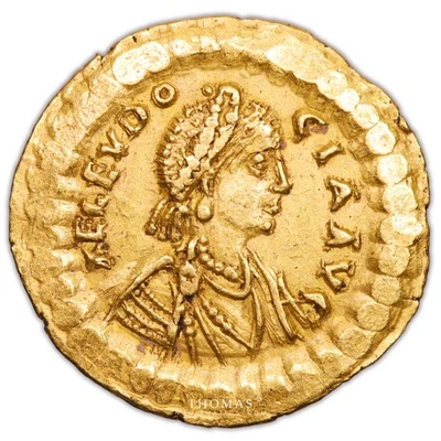 Eudoxie - Epouse de Théodose II - Tremissis or - Constantinople - Photo 1/2