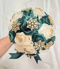 Dark Champagne Green Roses Quinceanera - Sweet 16th Bouquet