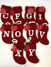 Wondershop Initial Letter Monogram Mini Christmas Stocking 7" Knit Red