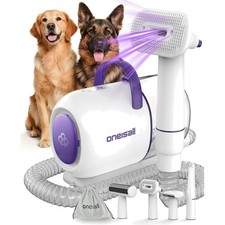 Aspirador para perros púrpura 400W portátil con 5 herramientas de cuidado filtro HEPA 1