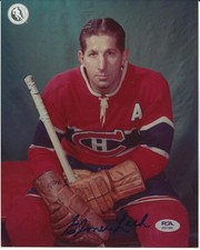 ~ELMER LACH (D.) HOF Nicely Signed 8x10 PHOTO Canadiens PSA/DNA Cert.~~
