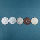 Lot of 5x Kennedy Silver Half Dollars 1960s 🖤 40% COIN 50c USA 1965 1967 1969