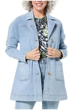 DG2 Women's Stretch Denim City Coat Chambray