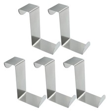 5 PCS Z-Shaped Reversible Over-The-Door Hooks for 3/4" and 1-3/4" Doors
