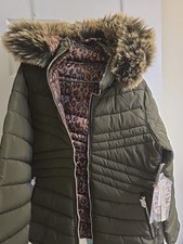 Green Puffer Coat With Fur Hood