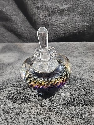 Maytum Studio Glass Perfume Bottle 1988 Vintage Glass Art Empty