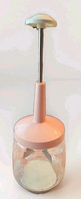 Vintage Glass Jar Stainless Steel Blades Hand Food Nut Chopper Federal Houseware