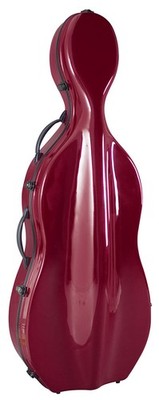 Hidersine Koffer Cello Fiberglas weinrot