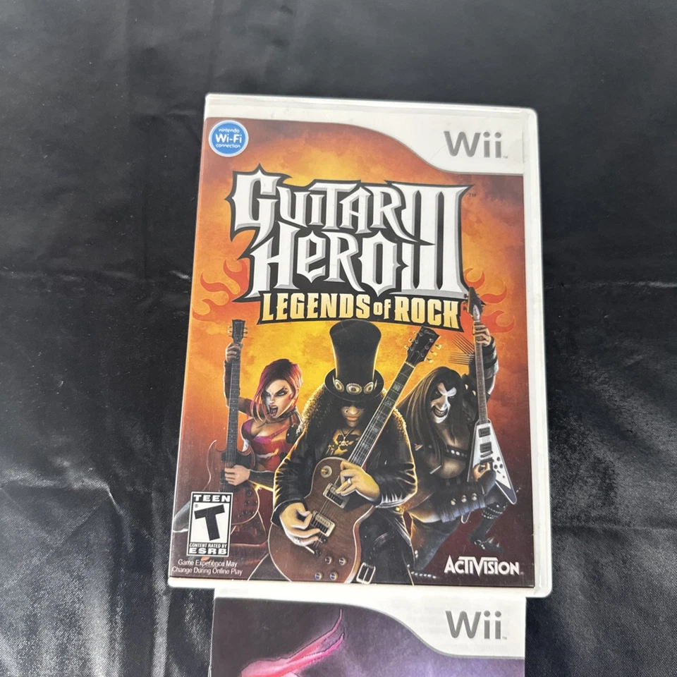 Guitar Hero 3: Legends of Rock (Nintendo Wii, 2006) en caja original con manual probado completo Foto 3 de 4