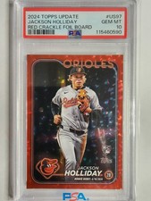 2024 Topps Update  Jackson Holliday #US97 Red Crackle Foilboard /199 (RC) PSA 10