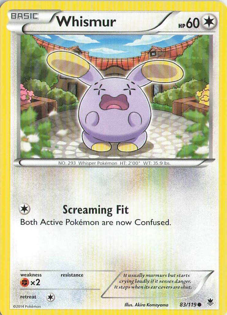 Whismur 83/119 Common Phantom Forces Pokemon Moderately Played (L1)