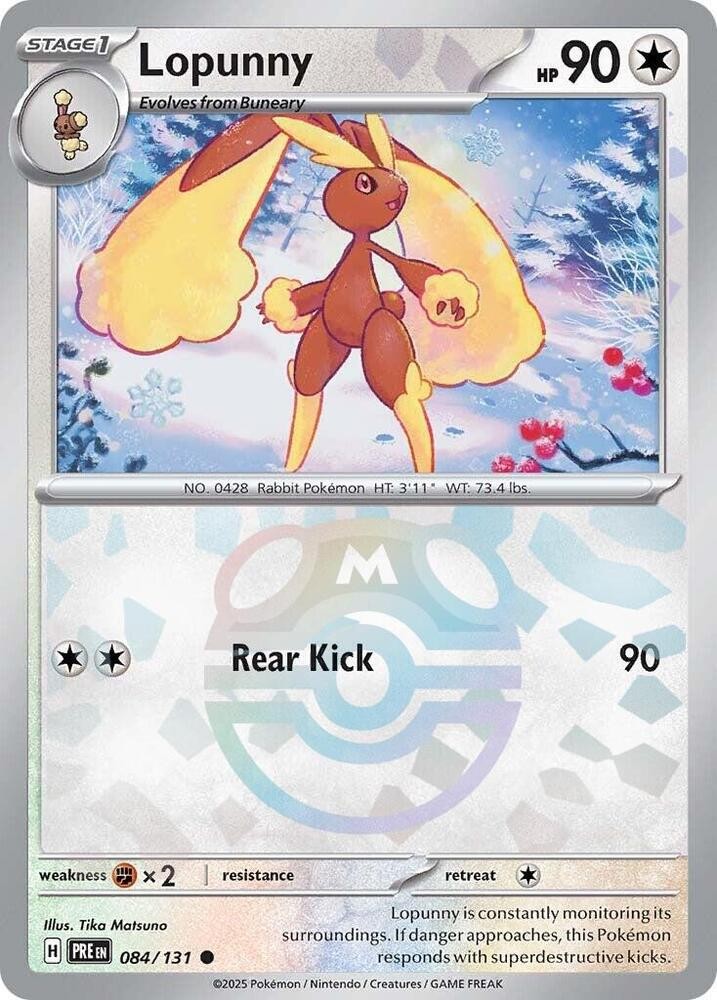 Lopunny (Master Ball Pattern) Holo Common SV: Prismatic Evolutions 084/131 NM