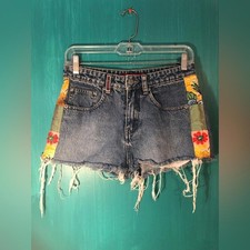 Vintage Denim Embellished Shorts