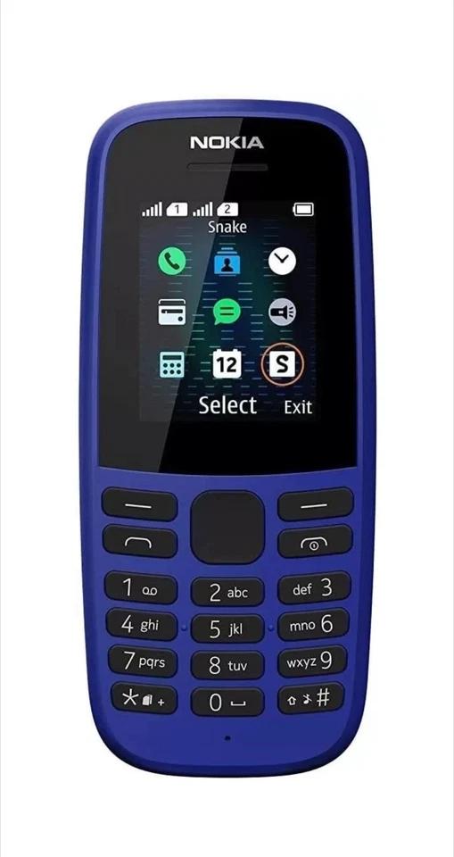 Nokia 105 2019 Dual Sim Telefono Cellulare Gsm Anziani Black Blu - Immagine 3 di 4