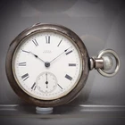 Antique Coin Silver Pocket Watch Waltham Wm. Ellery Mod 1877 11j 18s c1885 runs