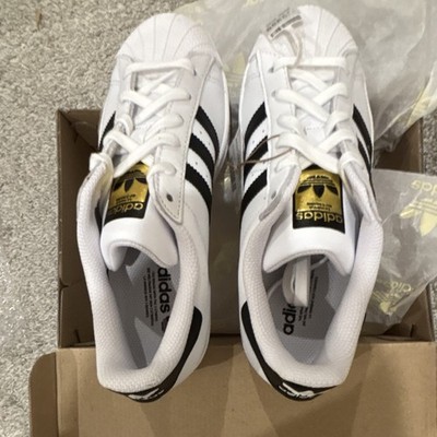 adidas Superstar J FU7712 Unisex Kids Sneaker White/Black Leather US 5.5