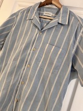 Oliver Spencer Havana Ecological Blue Short-Sleeve Striped Shirt - M