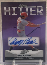 Johnny Bench  2025 Leaf Baseball Nation HOF Pure Hitter Purple Auto 2/7.