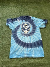Liquid Blue Grateful Dead Tampa Bay Rays Steal Your Base Tie Dye Blue T-Shirt M
