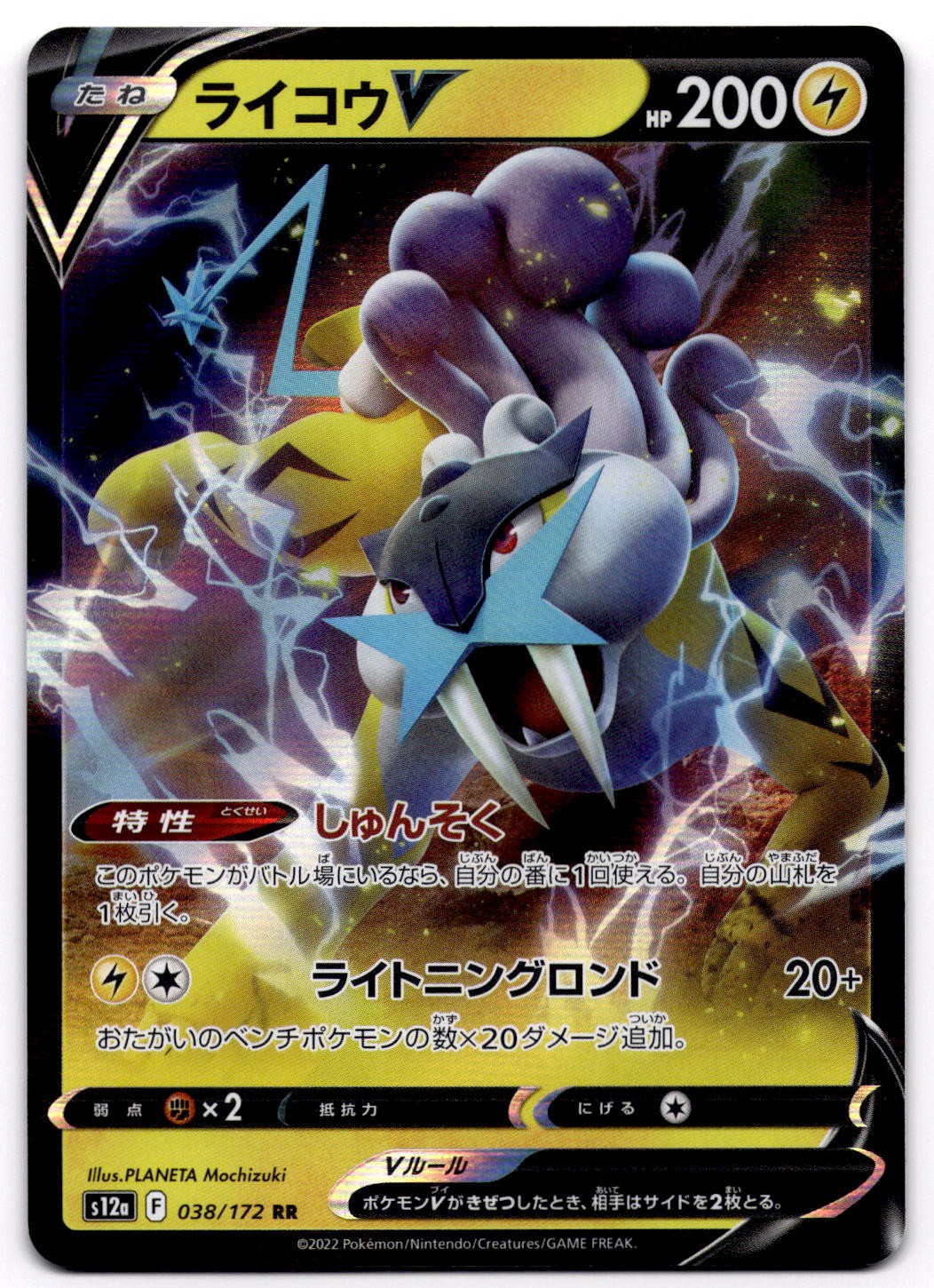 Raikou V 038/172 S12a VSTAR Universe Double Rare Pokemon Card Japanese - NM