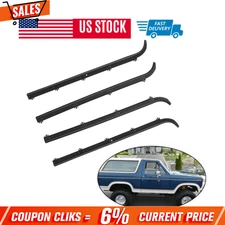 4Pcs Inner & Outer Window Sweep Felts Seals Weatherstrip Kit Set for Ford Truck