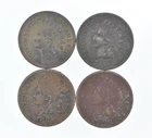 Lot of 4 STRONG Liberty 1883 1887 1884 1888 Indian Head Cent Lot *045
