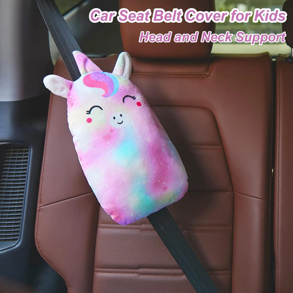 Car Seat Belt Covers for Kids Unicorn Seat Belt Pillow Soft Seat Belt Cushion Ad - Image 4 of 4