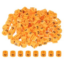 100 Pcs Clothes Hanger Markers, m Size Tag Fit 3mm Rod for Garment Orange
