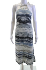 Zara Womens Sweater Maxi Dress Black High Neck Sleeveless Tie Acrylic Size S