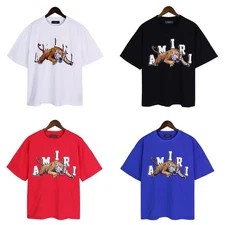 AMIRI new crack tiger letter logo printing casual loose short sleeve t
