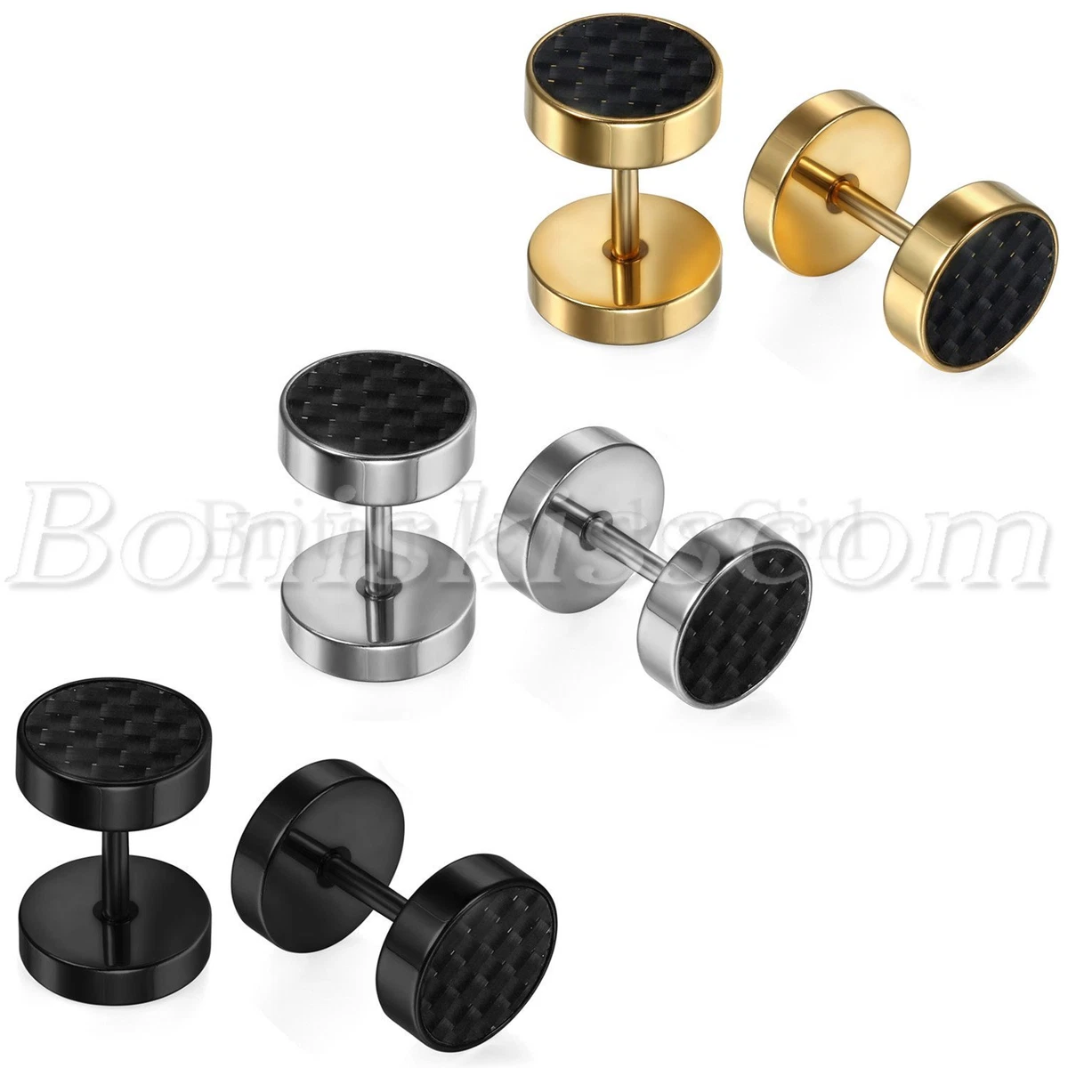 Dumbbell earrings studs sale