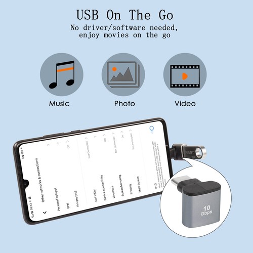 QIANRENON 90 degré Angle USB C OTG Adaptateur 10Gbps USB3.1 Femelle vers USB ... - Photo 5 sur 7