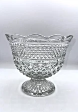 Anchor Hocking WEXFORD 7" Clear Pedestal BOWL Footed Centerpiece Compote Heavy