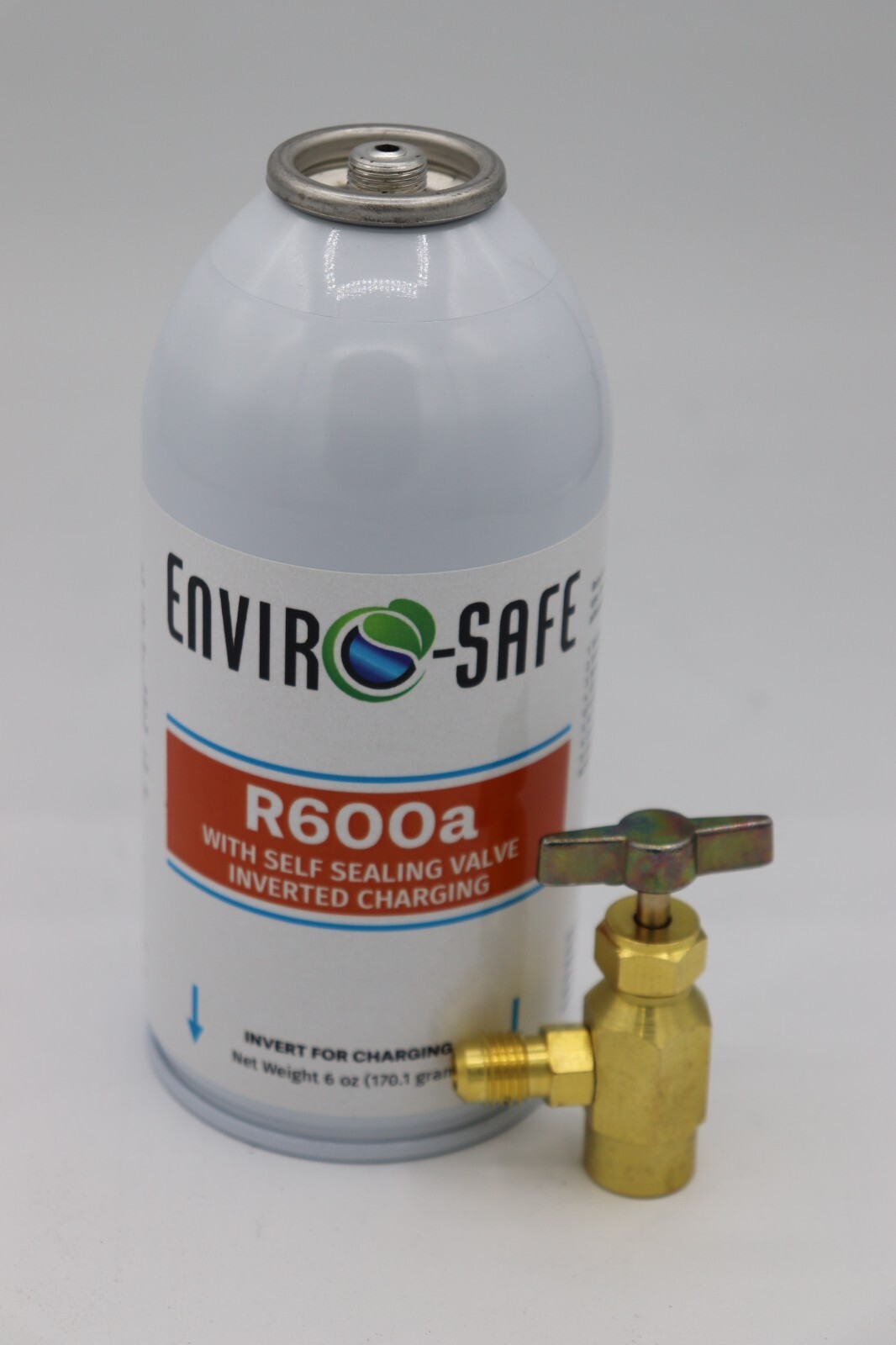 Enviro-Safe R-600a Refrigerant with 7/16" Self Sealing K28 6 oz , 2 cans/tap