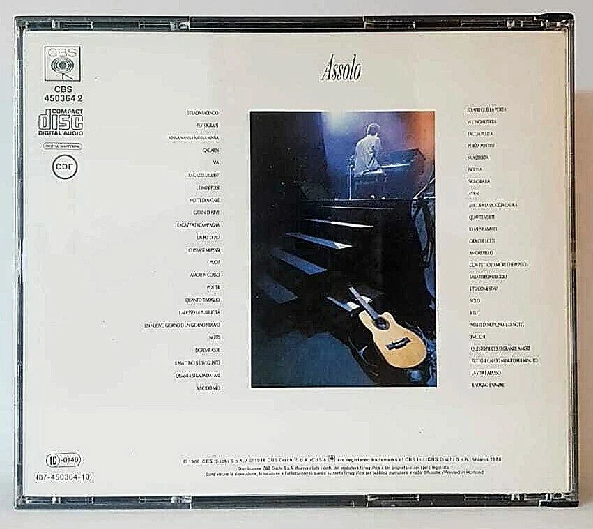 CLAUDIO BAGLIONI - ASSOLO - 1986 Erste Ausgabe - Gebrauchte CD - Bild 2 von 3
