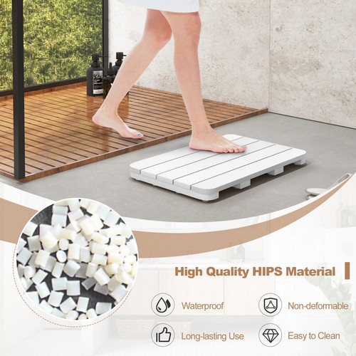 Bath Mat for Shower Waterproof Spa Floor Mat w/ Slatted Design for Bathtub - 第 8/10 張圖片