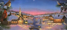 LPG Greetings Silent Night Box of 14 Abraham Hunter Long Format Christmas Cards