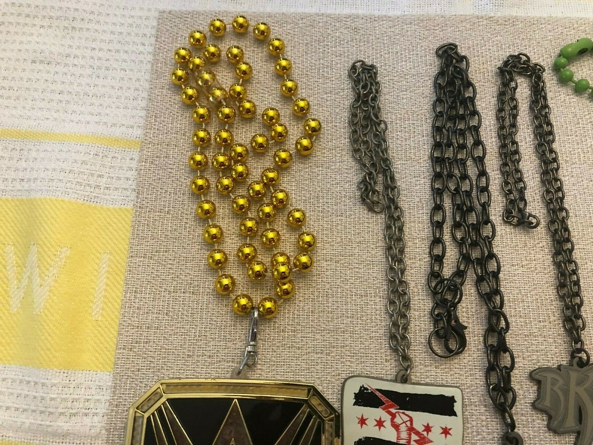 Six Rare WWE WWF WCW Necklaces CM Punk Cena Randy Orton Plus