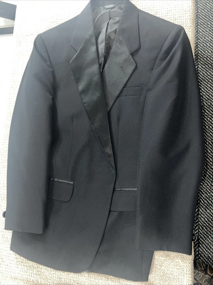 FIRST NIGHTER FORMAL WEAR MENS BLACK TUXEDO 37 S 1 BUTTON MISSING DRY CLEAN ONLY - Image 4 of 4