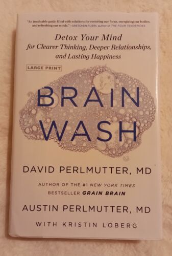 Livre à couverture rigide Brain Wash par David Perlmutter MD Detox Your Mind LIVRAISON GRATUITE - Photo 1 sur 4