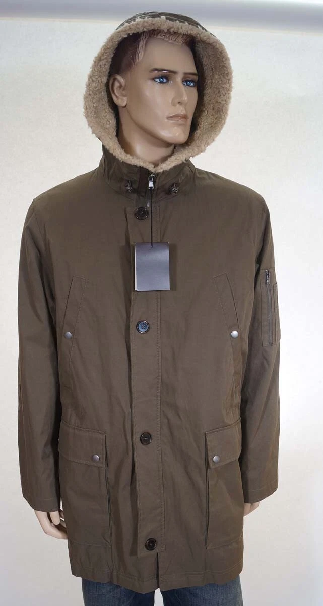 Cole Haan 531APO28 Men's Olive Lined Filled Insulated Parka Jacket Coat Large L