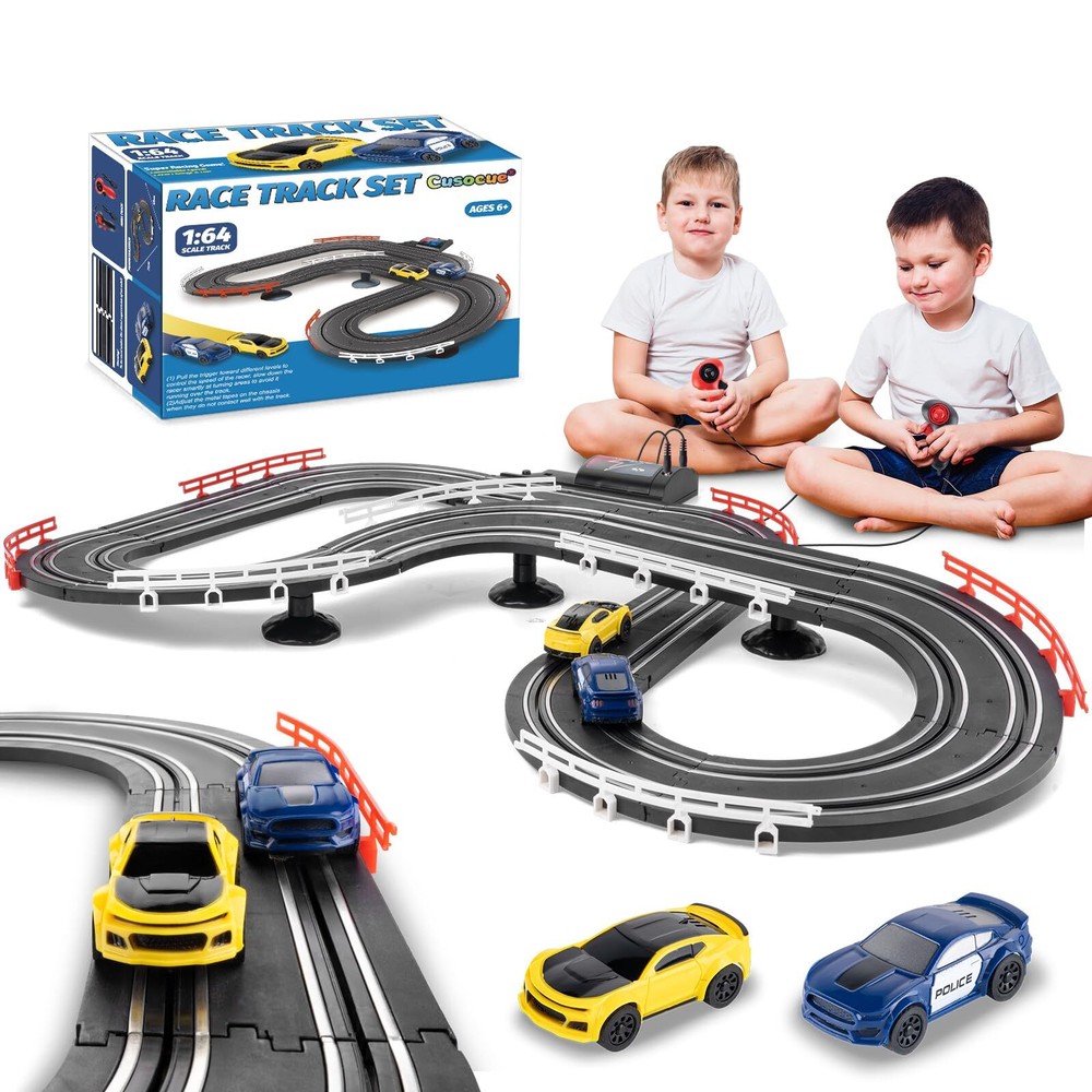 Slot Car Race Track Sets, Battery or Electric Race Car Track for Boys and Kid...